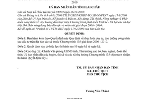 Quyết định 02/2009/QĐ-UBND duy tu, bảo dưỡng công trình sau đầu tư trên địa bàn các xã Chương trình 135