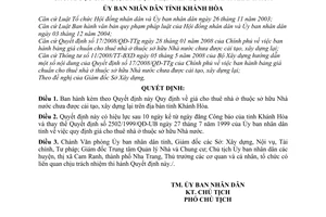 Quyết định 11/2009/QĐ-UBND  giá cho thuê nhà ở thuộc sở hữu Nhà nước