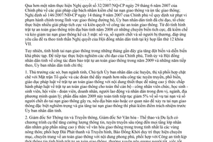 Chỉ thị 01/2009/CT-UBND tăng cường công tác đảm bảo trật tự an toàn giao thông