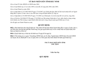 Quyết định 22/2009/QĐ-UBND trách nhiệm người đứng đầu cơ quan Nhà nước Bắc Ninh