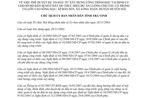 Quyết định 255/QĐ-UBND năm 2009 xây dựng Khu tái định cư dự án Luồng tàu biển Bào Sen Trà Vinh