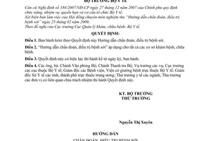 Quyết định  746/QĐ-BYT  “hướng dẫn chẩn đoán, điều trị bệnh sởi”