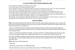 Quyết định 1066/QĐ-UBND  quy định chế độ định xuất cán bộ bán chuyên trách làm công tác phòng, chống tệ nạn ma túy, mại dâm