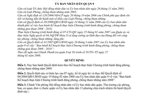 Quyết định 04/2009/QĐ-UBND  Kế hoạch thực hiện Chương trình hành động phòng, chống tham nhũng năm 2009