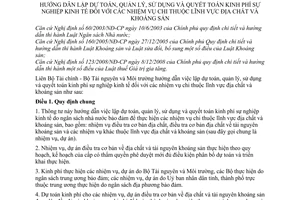 Thông tư liên tịch 40/2009/TTLT-BTC-BTN&MT hướng dẫn lập dự toán, quản lý, sử dụng và quyết toán kinh phí sự nghiệp KT thuộc địa chất và khoáng sản