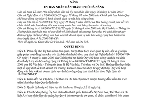 Quyết định 11/2009/QĐ-UBND  phân cấp quản lý cấp, đổi và gia hạn giấy phép hoạt động karaoke cho Ủy ban nhân dân quận, huyện trên địa bàn Đà Nẵng