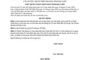 Quyết định  498/QĐ-UBND Quy định  tiếp nhận, giải quyết hồ sơ hành chính theo cơ chế một cửa,cơ chế một cửa liên thông