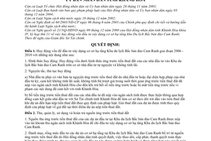 Quyết định 13/2009/QĐ-UBND huy động, quản lý, sử dụng và hoàn trả nguồn ứng trước tiền thuê đất các dự án đầu tư vào khu du lịch bắc bán đảo Cam Ranh