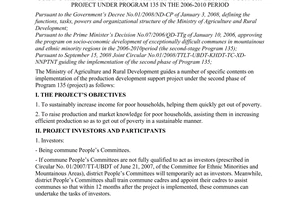 Circular No. 12/2009/TT-BNN of March 6, 2009, guiding the implementation of the production development support project under Program 135 in the 2006-2010 period