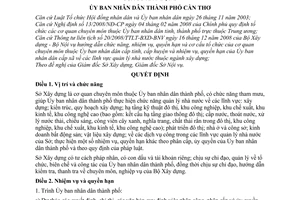Quyết định 23/2009/QĐ-UBND  chức năng, nhiệm vụ, quyền hạn cơ cấu tổ chức Sở Xây dựng