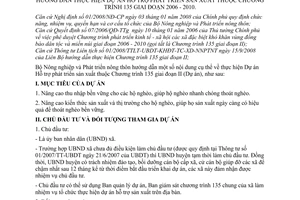 Thông tư 12/2009/TT-BNN hướng dẫn dự án hỗ trợ phát triển sản xuất chương trình 135 giai đoạn 2006-2010