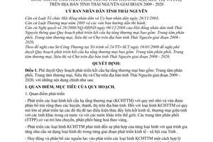 Quyết định 487/QĐ-UBND phê duyệt Quy hoạch phát triển kết cấu hạ tầng thương mại bao gồmTrung tâm phân phối, Trung tâm thương mại, Siêu thị