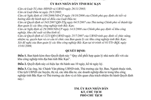 Quyết định 449/2009/QĐ-UBND Quy chế phối hợp quản lý nhà nước các khu công nghiệp trên địa bàn tỉnh Bắc Kạn