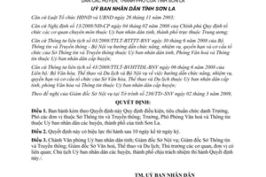 Quyết định 07/2009/QĐ-UBND điều kiện tiêu chuẩn Trưởng Phó đơn vị Sơn La