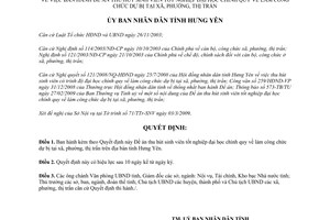 Quyết định 03/2009/QĐ-UBND thu hút sinh viên đại học làm công chức tỉnh Hưng Yên