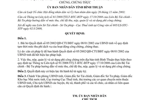 Quyết định 709/QĐ-UBND 2009 bãi bỏ Quyết định 05/2002/QĐ-CTUBBT Bình Thuận