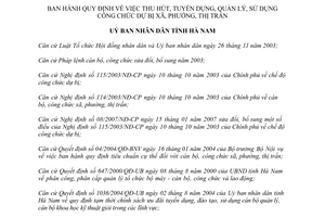 Quyết định 08/2009/QĐ-UBND thu hút tuyển dụng công chức dự bị cấp xã
