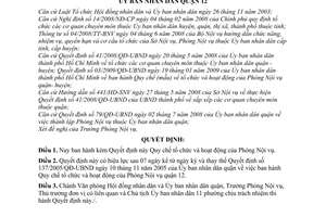 Quyết định  03/2009/QĐ-UBND  Quy chế tổ chức và hoạt động của Phòng Nội vụ