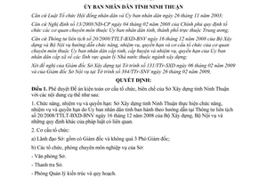 Quyết định 80/2009/QĐ-UBND kiện toàn cơ cấu biên chế Sở Xây dựng Ninh Thuận