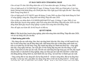 Quyết định 263/QĐ-UBND.HC năm 2009 Quy hoạch nông nghiệp nông thôn đến 2020