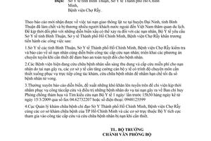 Công điện 1321/CĐ-BYT  đối phó diễn biến xấu xảy ra nạn nhân vụ tai nạn giao thông lật xe Đại Ninh Bình Thuận