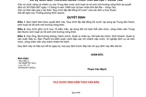 Quyết định 52/QĐ-TTN  Quy trình lắp đặt đồng hồ nước