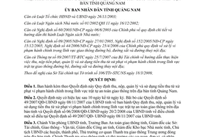 Quyết định 07/2009/QĐ-UBND Quy định thu nộp quản lý sử dụng tiền