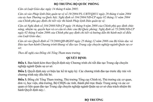 Quyết định 860/QĐ-BQP năm 2009 về Chương trình chi tiết đào tạo Trung cấp chuyên