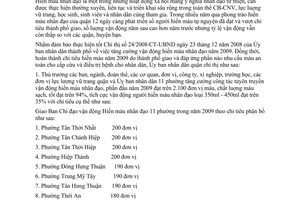 Chỉ thị 02/2009/CT-UBND tăng cường vận động hiến máu nhân đạo năm 2009 quận 12