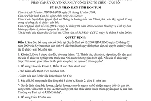Quyết định 24/2009/QĐ-UBND sửa đổi Quyết định 13/2009/QĐ-UBND quy định phân cấp uỷ quyền quản lý công tác tổ chức cán bộ