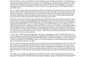 Chỉ thị 07/2009/CT-UBND giải pháp tăng cường quản lý chất lượng công trình xây dựng địa bàn Hà Tĩnh