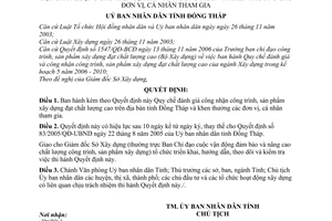 Quyết định 07/2009/QĐ-UBND quy chế đánh giá công nhận khen thưởng công trình, sản phẩm xây dựng đạt chất lượng cao tỉnh Đồng Tháp