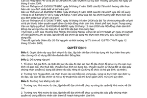 Quyết định 23/2009/QĐ-UBND quy định phí đo đạc, lập bản đồ địa chính theo yêu cầu người sử dụng đất tỉnh Đồng Nai