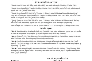 Quyết định số 19/2009/QĐ-UBND 2009 quyền hạn cơ cấu Chi cục Quản lý thị trường Tây Ninh
