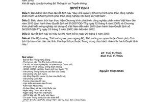 Quyết định 50/2009/QĐ-TTg Quy chế quản lý Chương trình phát triển công nghiệp phần mềm nội dung Việt Nam