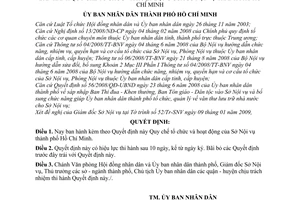 Quyết định 28/2009/QĐ-UBND Quy chế tổ chức hoạt động Sở Nội vụ thành phố Hồ Chí Minh