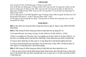 Nghị định 33/2009/NĐ-CP mức lương tối thiểu chung