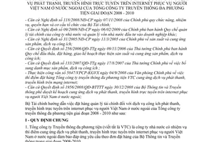 Thông tư 71/2009/TT-BTC đặt hàng, quản lý tài chính lĩnh vực cung ứng dịch vụ phát thanh, truyền hình trực tuyến internet giai đoạn 2008-2010