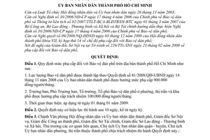 Quyết định 29/2009/QĐ-UBND chế độ phụ cấp bảo vệ dân phố