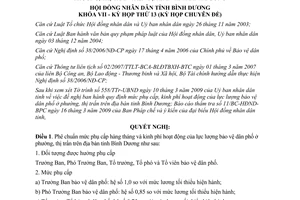 Nghị quyết 14/2009/NQ-HĐND7 phụ cấp kinh phí hoạt động bảo vệ dân phố Bình Dương