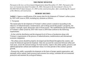 Decision No. 445/QD-TTg modification of the master plan for development of Vietnam’s urban system