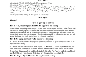 Nghị định 35/2009/NĐ-CP tổ chức hoạt động Thanh tra Tài nguyên Môi trường