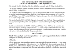 Nghị quyết 05/2009/NQ-HĐND7 công tác Dân số Kế hoạch hóa gia đình Bình Dương