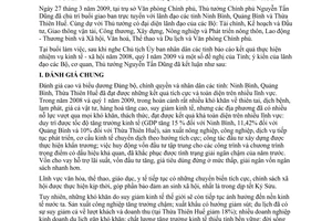 Thông báo 121/TB-VPCP kết luận Thủ tướng Nguyễn Tấn Dũng buổi giao ban trực tuyến tỉnh Ninh Bình, Quảng Ninh Thừa Thiên Huế