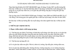 Hướng dẫn 08/HD-SGDĐT 2009 về tuyển dụng viên chức ngành Giáo dục và Đào tạo tỉnh Bến Tre