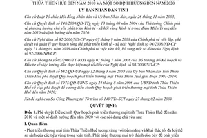 Quyết định 740/QĐ-UBND Phê duyệt điều chỉnh Quy hoạch phát triển thương mại Thừa Thiên Huế