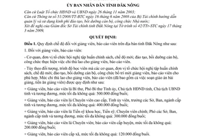 Quyết định 08/2009/QĐ-UBND chế độ giảng viên, báo cáo viên