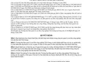 Quyết định 07/2009/QĐ-UBND Quy chế phối hợp trách nhiệm trong công tác quản lý khu công nghiệp tỉnh Tiền Giang