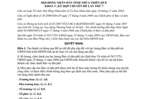 Nghị quyết 7h/2009/NQCĐ-HĐND Chế độ phụ cấp lực lượng bảo vệ dân phố Thừa Thiên Huế
