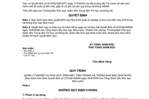 Quyết định 272/QĐ-KBNN 2009 Quy trình quản lý nghiệp vụ kho quỹ trên máy tính